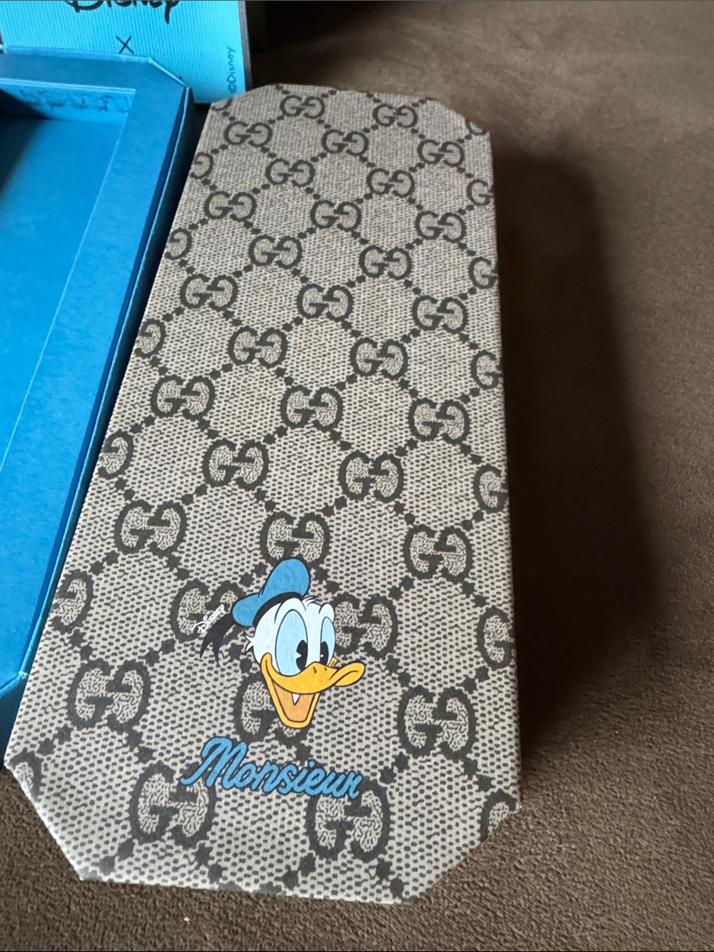 Gucci Brown Monogram Pencil Box with Donald Duck Accent - Brown & Blue - Picture 5 of 5